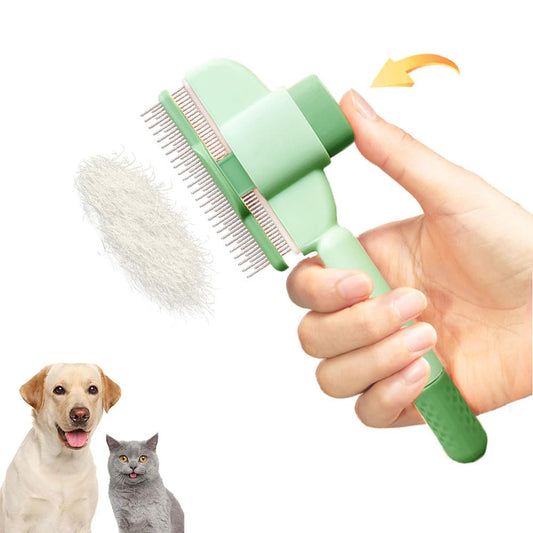 "Pet Grooming Comb for Dogs & Cats with Release Button – Durable & Easy-Use Flea Comb"