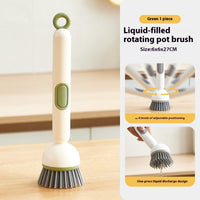 Long Handle Liquid Adding Rotating Wok Brush Kitchen Special Multifunction Cleaning Brush