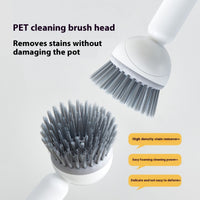 Long Handle Liquid Adding Rotating Wok Brush Kitchen Special Multifunction Cleaning Brush