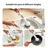 Long Handle Liquid Adding Rotating Wok Brush Kitchen Special Multifunction Cleaning Brush